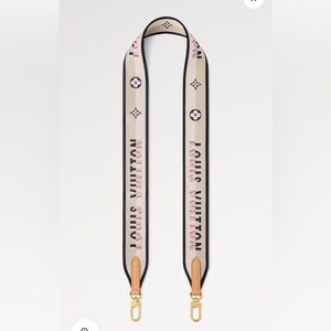 Louis Vuitton Beige and Black Strap with Pink Accents